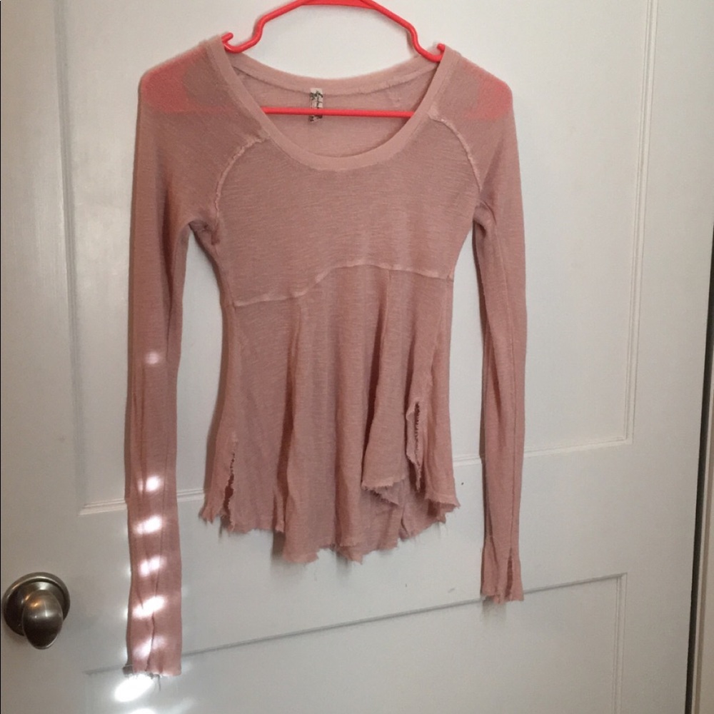 pink long sleeve top
